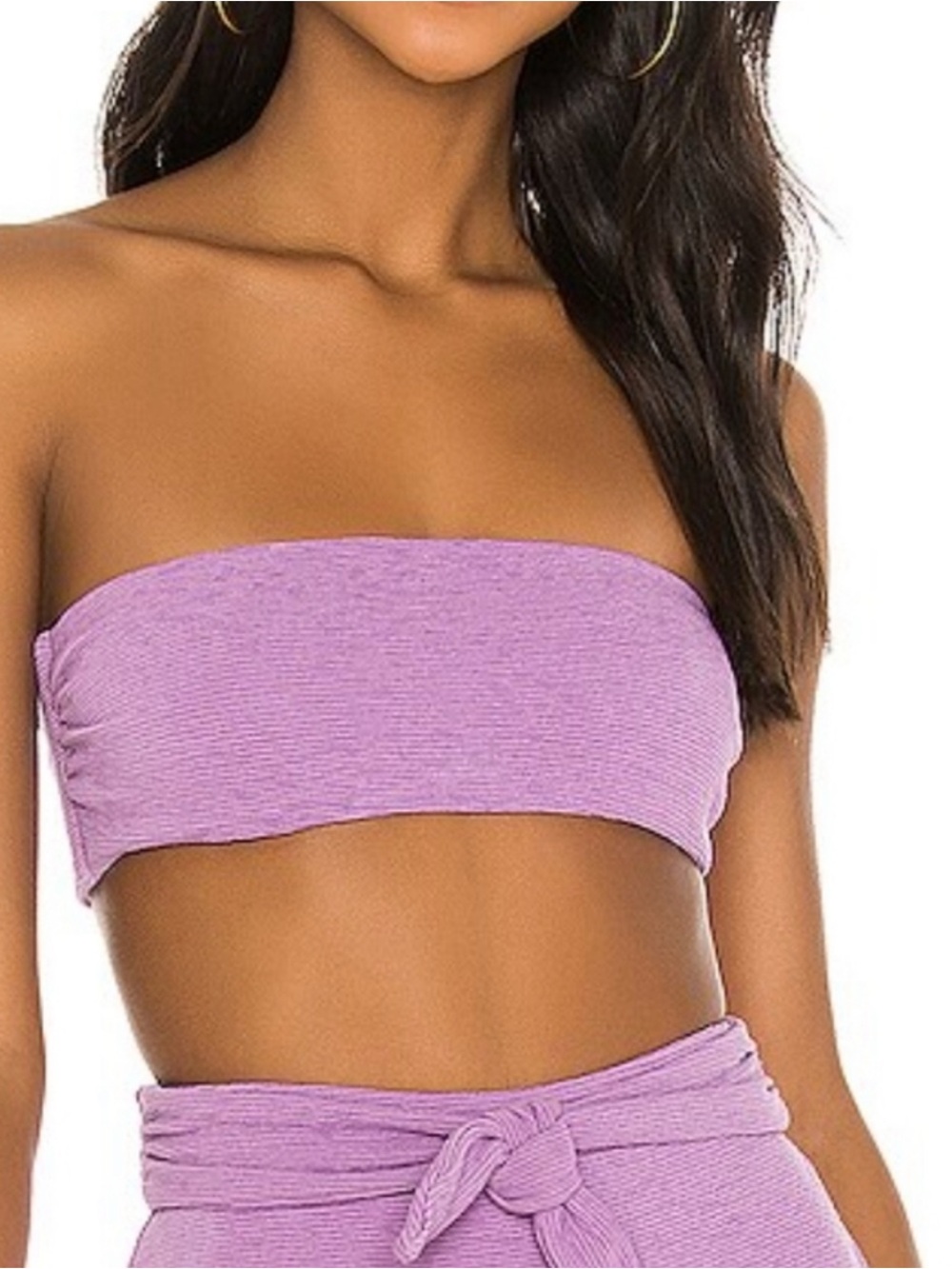 Mara Hoffman Lilac Bandeau Bikini Top